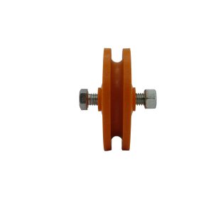 Roldana De Nylon Laranja C/Rolamento 3 Polegadas (76,2mm) Canal V. U8MM ,1/2 E 5/8 (1UND)