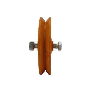 Roldana De Nylon Laranja C/Rolamento 4 Polegadas (76,2mm) Canal V. U8MM ,1/2 E 5/8 (1UND)