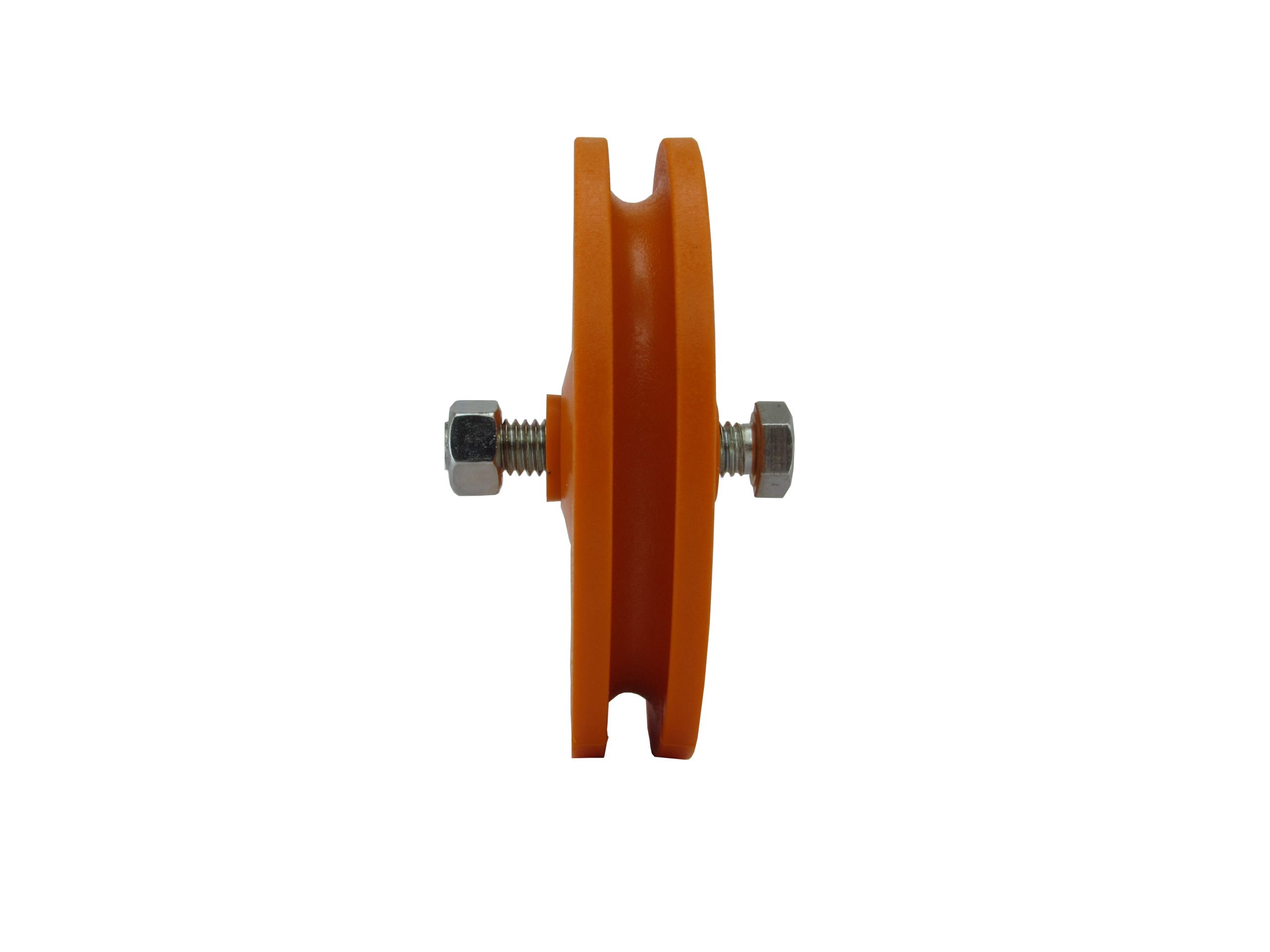 Roldana De Nylon Laranja C/Rolamento 4 Polegadas (76,2mm) Canal V. U8MM ,1/2 E 5/8 (1UND) - Imagem 4