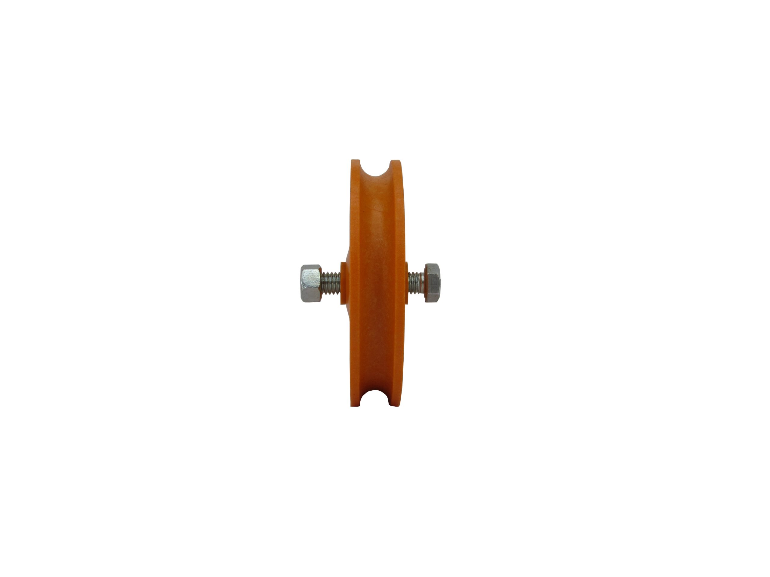Roldana De Nylon Laranja C/Rolamento 4 Polegadas (76,2mm) Canal V. U8MM ,1/2 E 5/8 (1UND) - Imagem 5