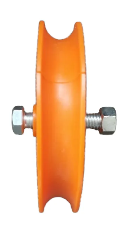 Roldana De Nylon Laranja C/Rolamento 4 Polegadas (76,2mm) Canal V. U8MM ,1/2 E 5/8 (1UND) - Imagem 6