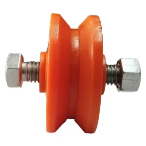 Roldana De Nylon Laranja C/Rolamento 2 Polegadas (50,8mm) Canal V. U8MM ,1/2 E 5/8 (1UND)