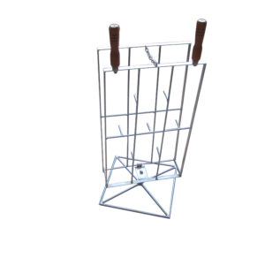 Espeto Costela Fogo Chão Galvanizado C/base Giratória P/25kg