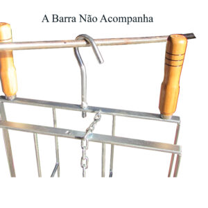 Espeto Costela Fogo de Chão Galvanizado com base Giratória Com Gancho