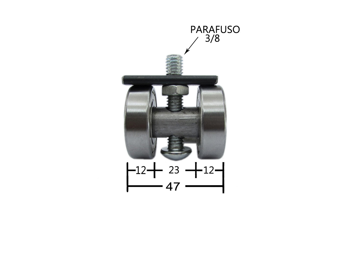Rodizio Pantográfica Aço Duplo (1 UND) - Imagem 4